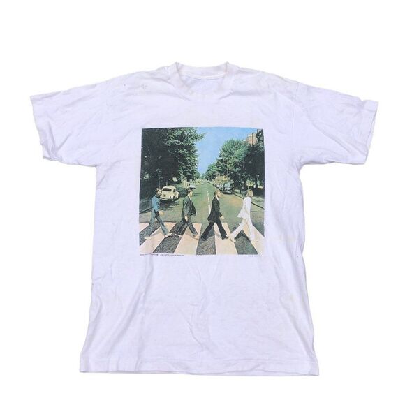 VINTAGE DATED 1990 Abby Road The Beatles T Shirt Large Double Sided - Picture 2 of 12